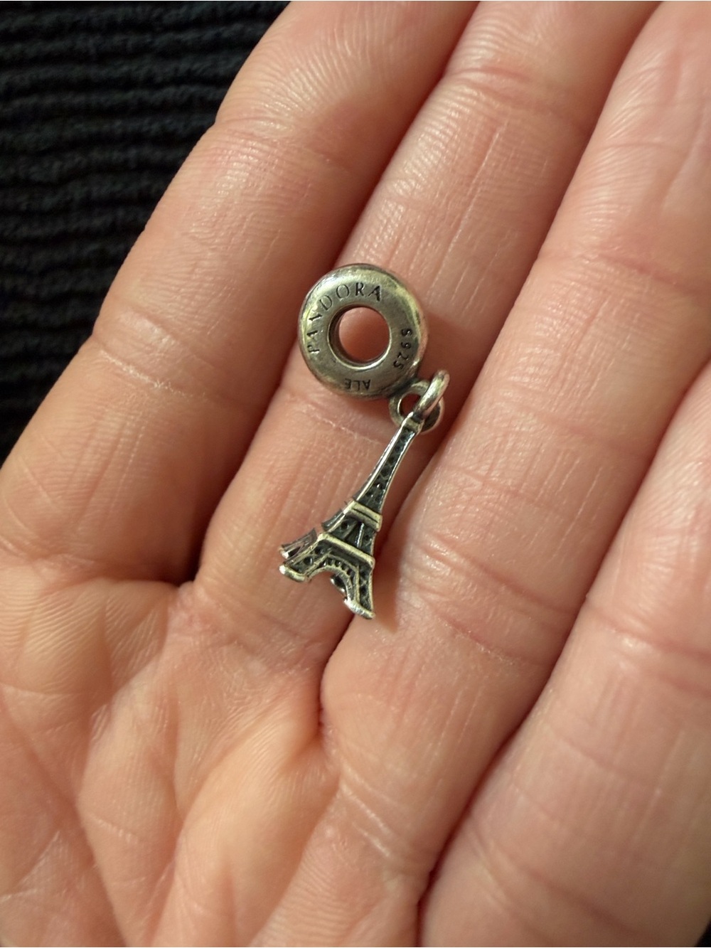 Pandora Silver Eiffel Tower Dangle Charm - Silver Tone